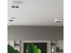 Sollux Lighting Lámparas De Techo Mono Minimalista De Acero - 4 Fuentes Luminosas - L.24 X A.11 Cm - Negro Blanco