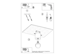 Sollux Lighting Plafón-Lámparas de techo Nalvado industrial de concreto - 1 fuentes luminosas 4000K - L.10 x A.10 cm - Gris