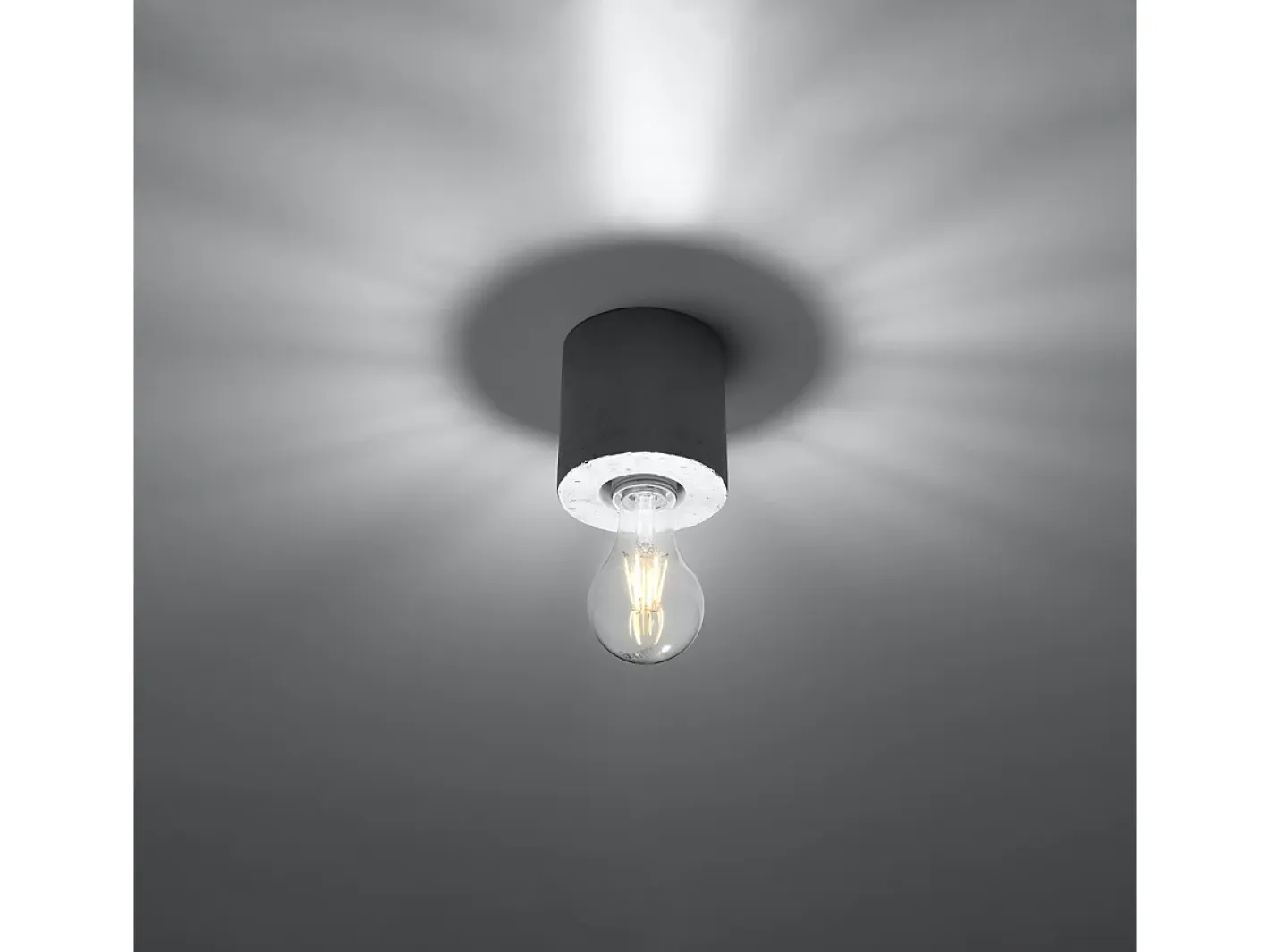 Sollux Lighting Plafón-Lámparas de techo Nalvado industrial de concreto - 1 fuentes luminosas 4000K - L.10 x A.10 cm - Gris