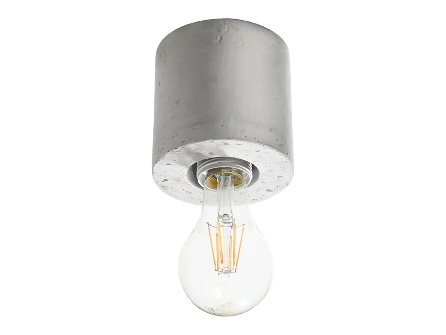 Sollux Lighting Plafón-Lámparas de techo Nalvado industrial de concreto - 1 fuentes luminosas 4000K - L.10 x A.10 cm - Gris