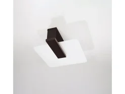 Sollux Lighting Lámparas de techo Nappo escandinavo de madera/vidrio - 2 fuentes luminosas 3000K - L.40 x A.47,5 cm - wengué Beige