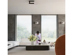 Sollux Lighting Lámparas de techo Nappo escandinavo de madera/vidrio - 2 fuentes luminosas 3000K - L.40 x A.47,5 cm - wengué Beige