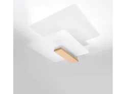 Sollux Lighting Plafón-Lámparas de techo Nappo escandinavo de madera/vidrio - 2 fuentes luminosas 3000K - L.40 x A.47,5 cm - madera natural Color natural claro