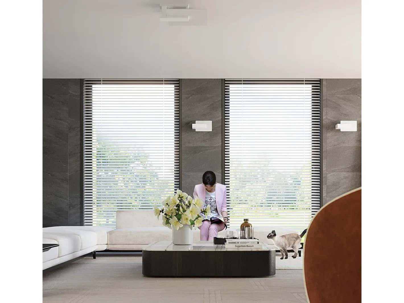 Sollux Lighting Plafón-Lámparas de techo Nappo escandinavo de madera/vidrio - 2 fuentes luminosas 3000K - L.40 x A.47,5 cm - Blanco