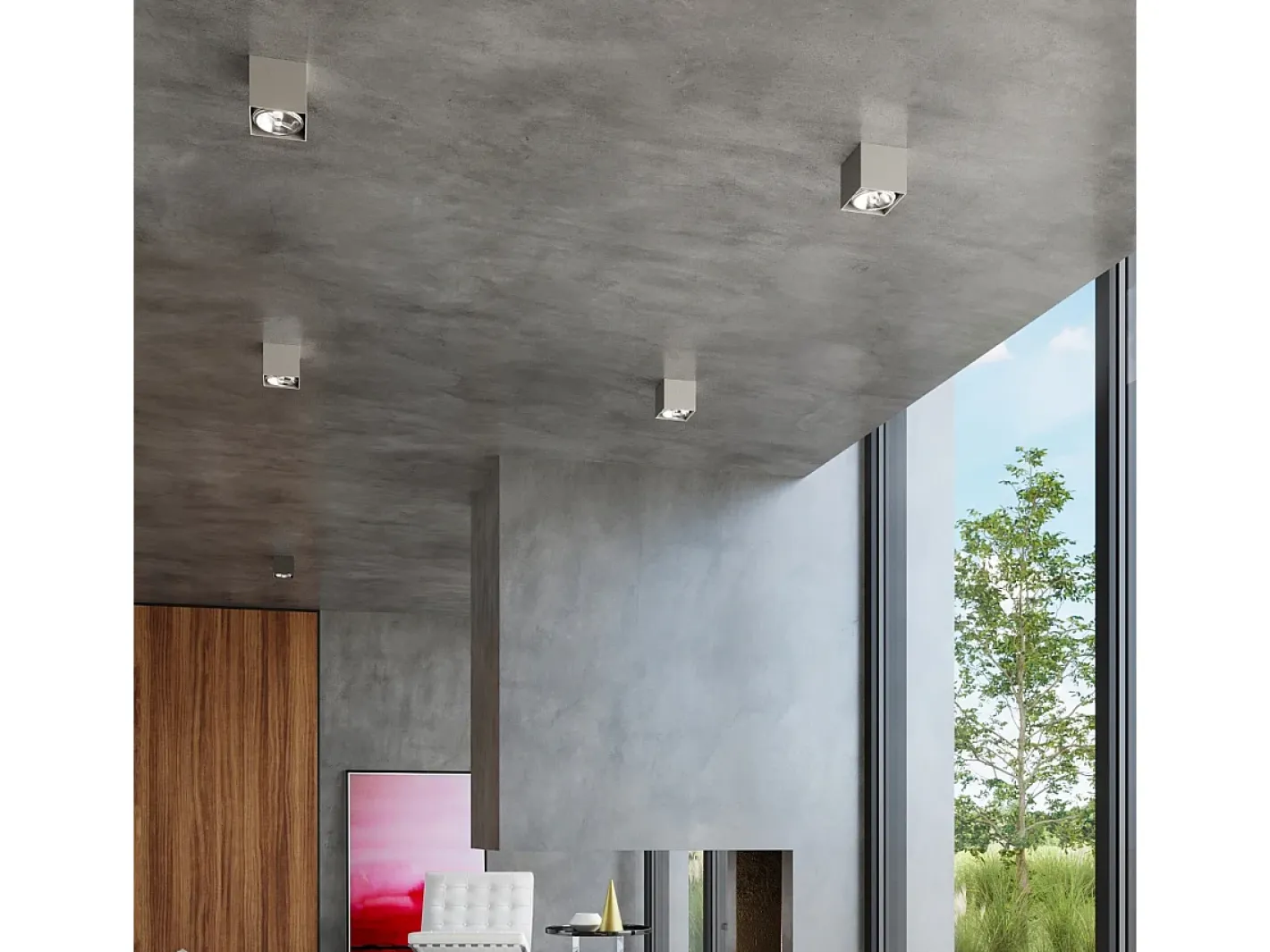 Sollux Lighting Lámparas de techo Nexiflex moderno de aluminio - 1 fuentes luminosas 3000K - L.12 x A.11 cm - Gris Discount