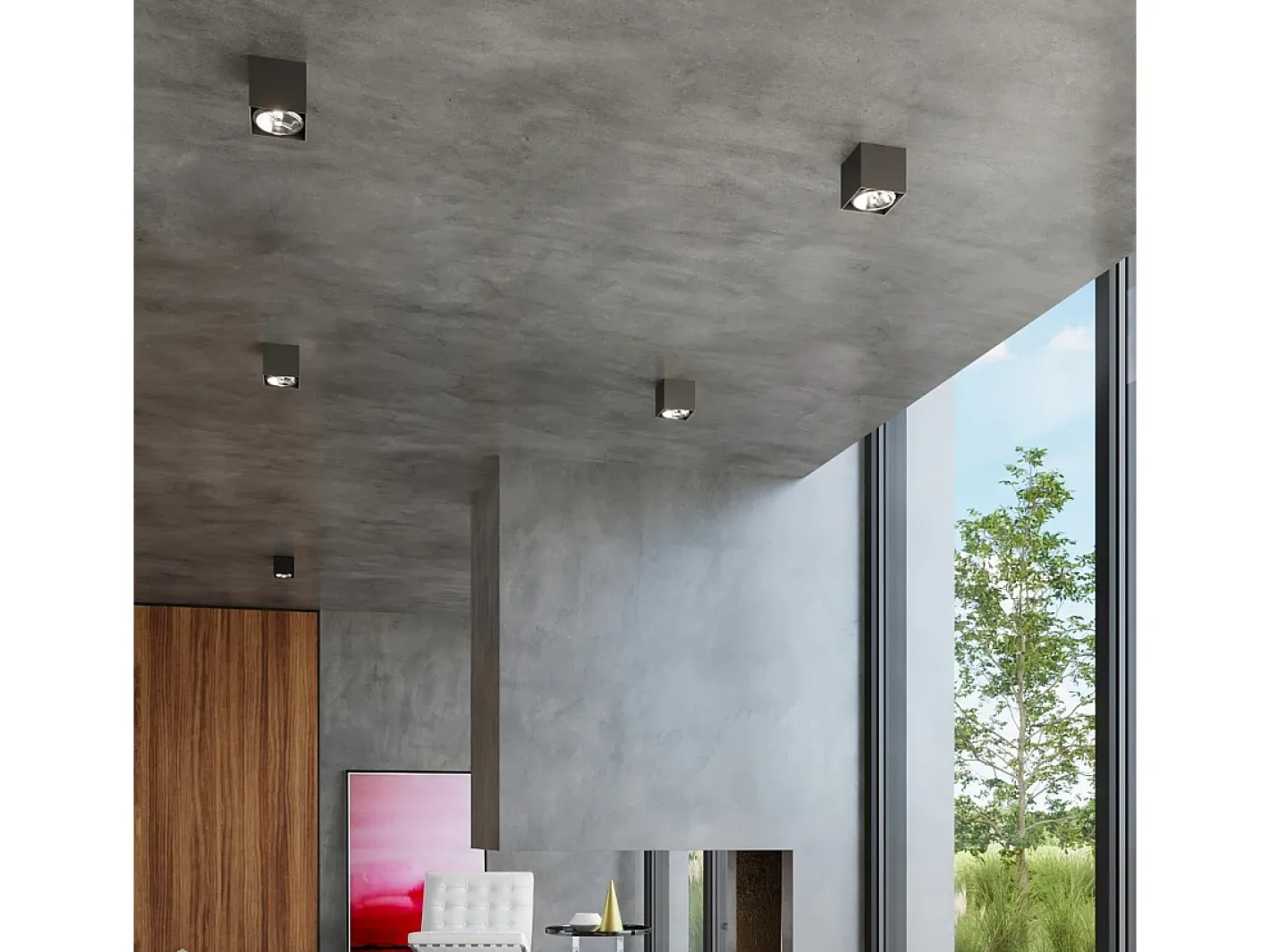 Online Sollux Lighting Lámparas de techo Nexiflex moderno de aluminio - 1 fuentes luminosas 3000K - L.12 x A.11 cm - Negro