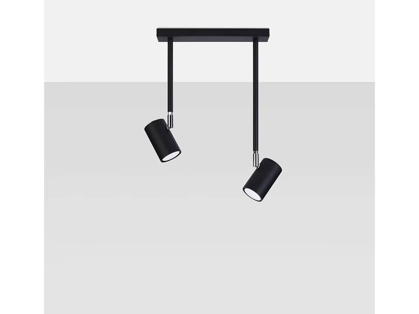 Sollux Lighting Lámparas de techo Novatel moderno de acero - 2 fuentes luminosas 3000K - L.30 x A.43 cm - Negro Hot