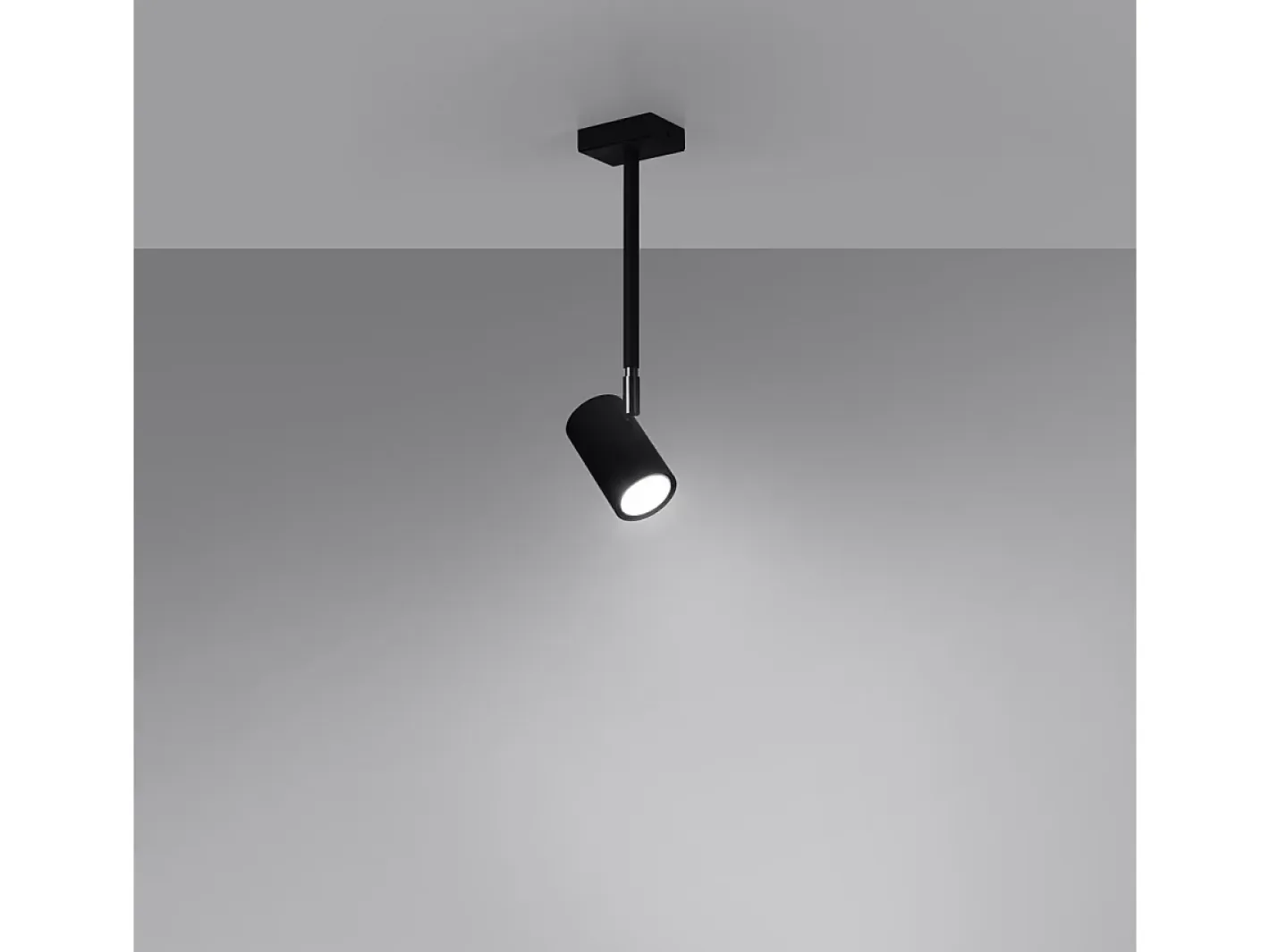 Online Sollux Lighting Lámparas de techo Novatel moderno de acero - 1 fuentes luminosas 4000K - L.10 x A.33 cm - Negro