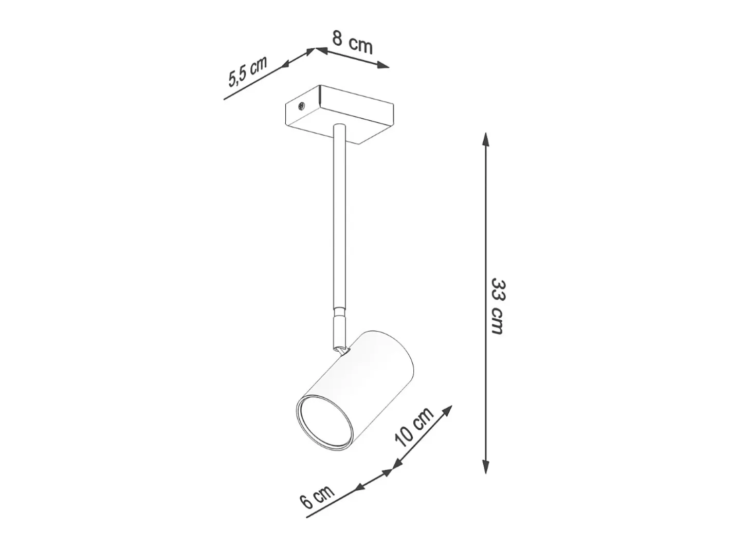 Sollux Lighting Lámparas de techo Novatel moderno de acero - 1 fuentes luminosas 3000K - L.10 x A.33 cm - Negro Best