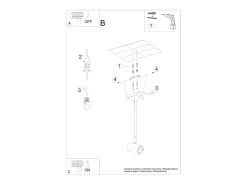 Sollux Lighting Lámparas de techo Novatel moderno de acero - 1 fuentes luminosas 3000K - L.10 x A.33 cm - Negro Best