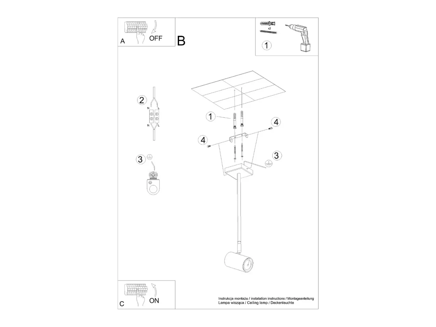 Sollux Lighting Lámparas de techo Novatel moderno de acero - 1 fuentes luminosas 3000K - L.10 x A.33 cm - Negro Best