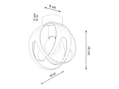 Outlet Sollux Lighting Lámparas de techo Novetex moderno de acero - 1 fuentes luminosas 3000K - L.16 x A.21 cm - Blanco