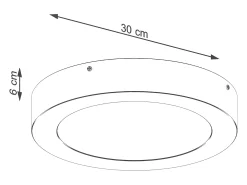 Sollux Lighting Plafón-Lámparas De Techo Onyx Minimalista De Aluminio - 1 Fuentes Luminosas - L.30 X A.6 Cm - Blanco