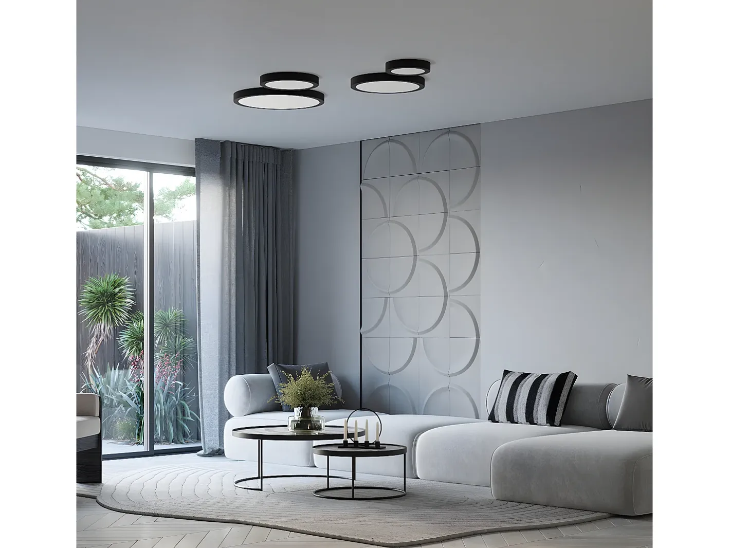 Sollux Lighting Plafón-Lámparas De Techo Onyx Minimalista De Aluminio - 1 Fuentes Luminosas - L.30 X A.6 Cm - Blanco