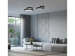 Sollux Lighting Lámparas De Techo Onyx Minimalista De Aluminio - 1 Fuentes Luminosas - L.30 X A.6 Cm - Negro Sale