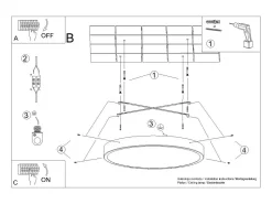 Sollux Lighting Plafón-Lámparas De Techo Onyx Minimalista De Aluminio - 1 Fuentes Luminosas - L.50 X A.6 Cm - Negro