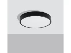 Sollux Lighting Plafón-Lámparas De Techo Onyx Minimalista De Aluminio - 1 Fuentes Luminosas - L.50 X A.6 Cm - Negro