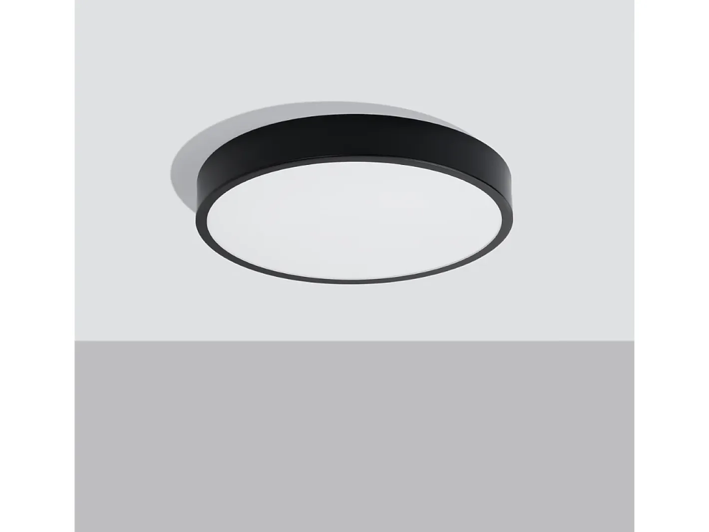 Sollux Lighting Plafón-Lámparas De Techo Onyx Minimalista De Aluminio - 1 Fuentes Luminosas - L.50 X A.6 Cm - Negro