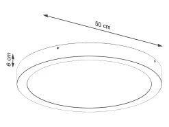 Sollux Lighting Plafón-Lámparas De Techo Onyx Minimalista De Aluminio - 1 Fuentes Luminosas - L.50 X A.6 Cm - Negro