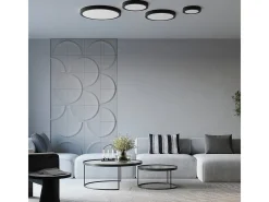 Sollux Lighting Plafón-Lámparas De Techo Onyx Minimalista De Aluminio - 1 Fuentes Luminosas - L.50 X A.6 Cm - Negro