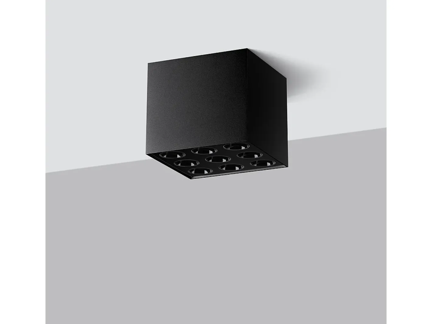 Sollux Lighting Plafón-Lámparas De Techo Ozzy Minimalista De Aluminio - 9 Fuentes Luminosas - L.9,5 X A.8,3 Cm - Negro
