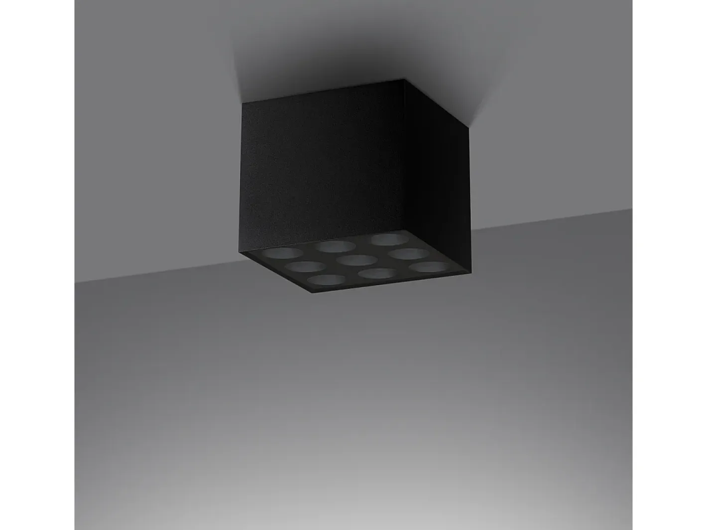 Sollux Lighting Plafón-Lámparas De Techo Ozzy Minimalista De Aluminio - 9 Fuentes Luminosas - L.9,5 X A.8,3 Cm - Negro