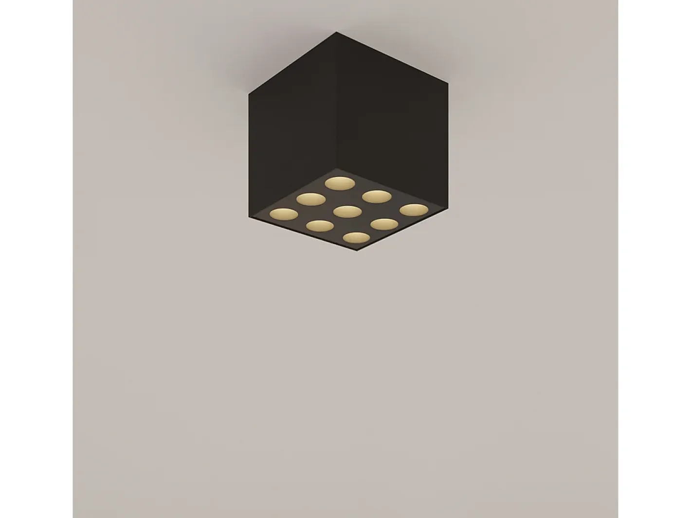 Sollux Lighting Plafón-Lámparas De Techo Ozzy Minimalista De Aluminio - 9 Fuentes Luminosas - L.9,5 X A.8,3 Cm - Negro