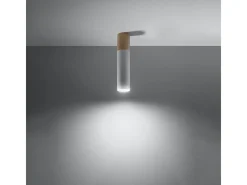 Sollux Lighting Lámparas de techo Poblano moderno de acero/madera - 1 fuentes luminosas 4000K - L.6 x A.30 cm - madera natural/blanco Color natural claro Discount