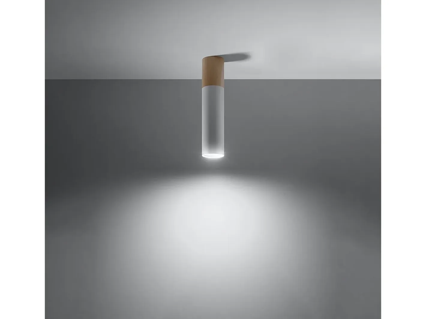 Sollux Lighting Lámparas de techo Poblano moderno de acero/madera - 1 fuentes luminosas 4000K - L.6 x A.30 cm - madera natural/blanco Color natural claro Discount
