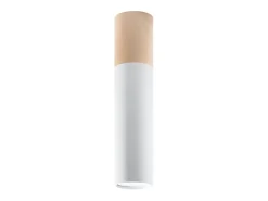 Sollux Lighting Lámparas de techo Poblano moderno de acero/madera - 1 fuentes luminosas 4000K - L.6 x A.30 cm - madera natural/blanco Color natural claro Discount
