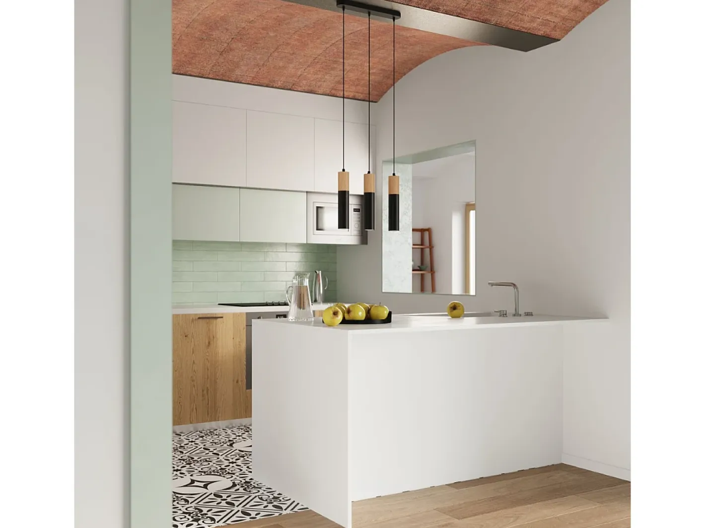 Sollux Lighting Lámparas de techo Poblano moderno de acero/madera - 1 fuentes luminosas 4000K - L.6 x A.30 cm - madera natural/negro Color natural claro