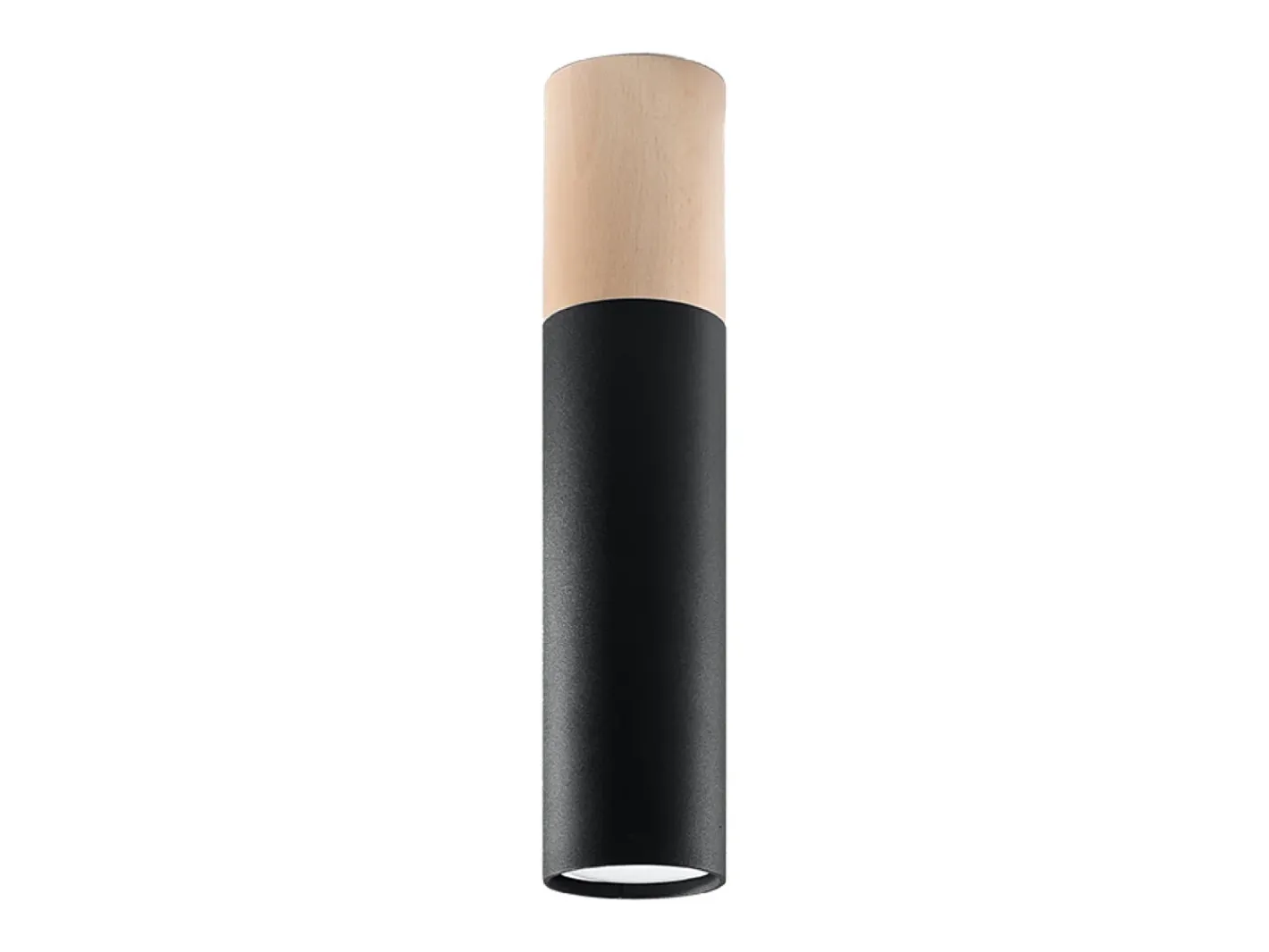 Sollux Lighting Lámparas de techo Poblano moderno de acero/madera - 1 fuentes luminosas 4000K - L.6 x A.30 cm - madera natural/negro Color natural claro