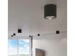 Clearance Sollux Lighting Lámparas de techo Qioli moderno de aluminio - 1 fuentes luminosas 4000K - L.12 x A.11 cm - Negro