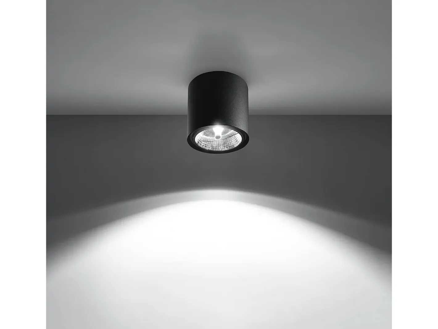 Clearance Sollux Lighting Lámparas de techo Qioli moderno de aluminio - 1 fuentes luminosas 4000K - L.12 x A.11 cm - Negro