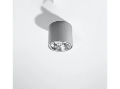 Sollux Lighting Lámparas de techo Qioli moderno de aluminio - 1 fuentes luminosas 3000K - L.12 x A.11 cm - Gris Sale