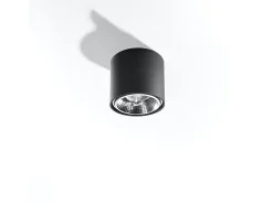 Sollux Lighting Lámparas de techo Qioli moderno de aluminio - 1 fuentes luminosas 3000K - L.12 x A.11 cm - Negro Discount