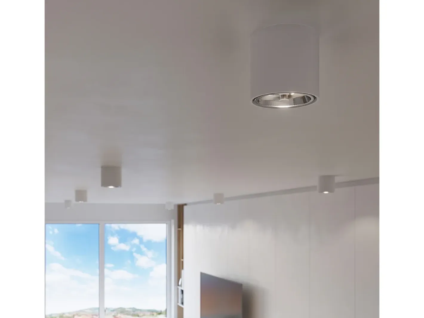 Online Sollux Lighting Lámparas de techo Qioli moderno de aluminio - 1 fuentes luminosas 3000K - L.12 x A.11 cm - Blanco