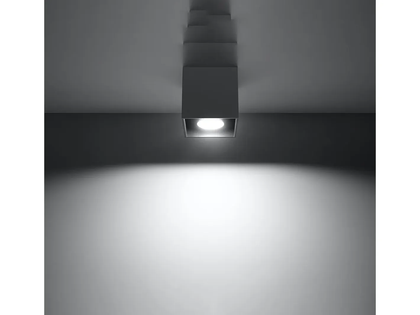Sollux Lighting Plafón-Lámparas De Techo Quad Moderno De Aluminio - 1 Fuentes Luminosas - L.10 X A.10 Cm - Antracita Gris antracita