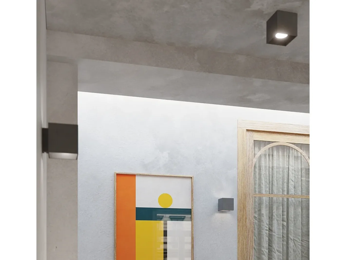 Sollux Lighting Plafón-Lámparas De Techo Quad Moderno De Aluminio - 1 Fuentes Luminosas - L.10 X A.10 Cm - Antracita Gris antracita
