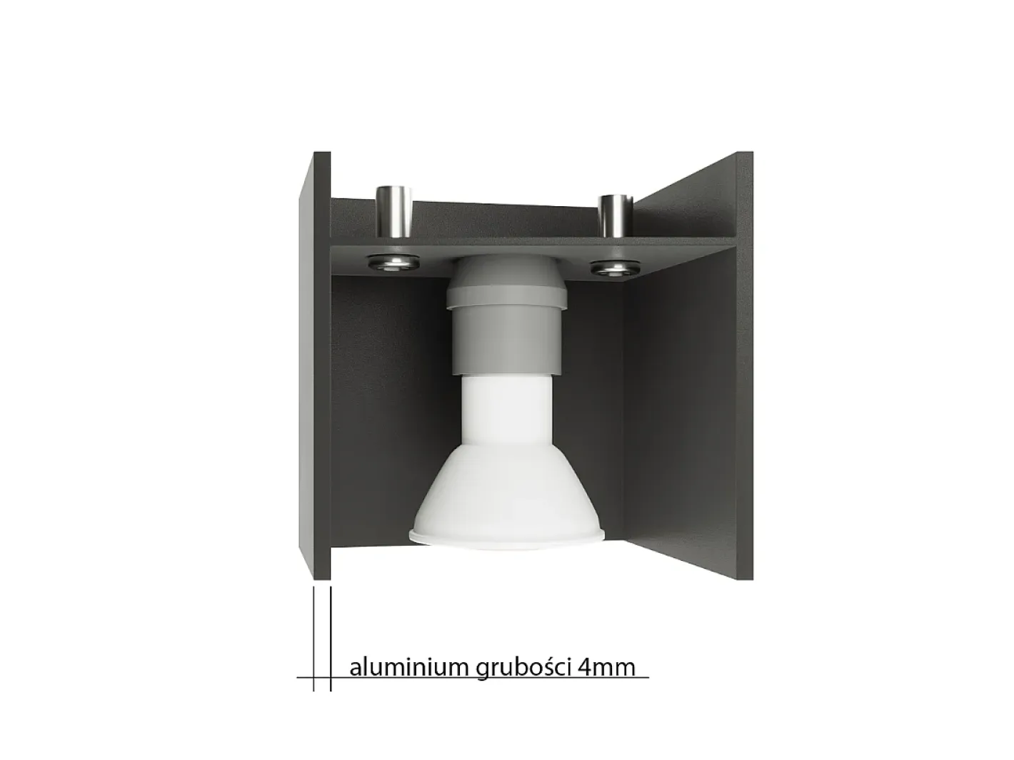 Sollux Lighting Plafón-Lámparas De Techo Quad Moderno De Aluminio - 1 Fuentes Luminosas - L.10 X A.10 Cm - Antracita Gris antracita
