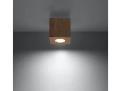 Hot Sollux Lighting Lámparas de techo Quadx escandinavo de madera - 1 fuentes luminosas 4000K - L.10 x A.10 cm - madera natural Color natural claro