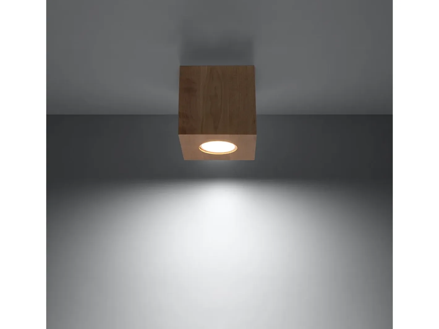 Hot Sollux Lighting Lámparas de techo Quadx escandinavo de madera - 1 fuentes luminosas 4000K - L.10 x A.10 cm - madera natural Color natural claro