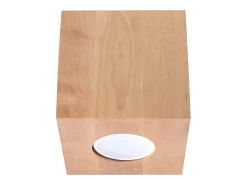Sale Sollux Lighting Lámparas de techo Quadx escandinavo de madera - 1 fuentes luminosas 3000K - L.10 x A.10 cm - madera natural Color natural claro
