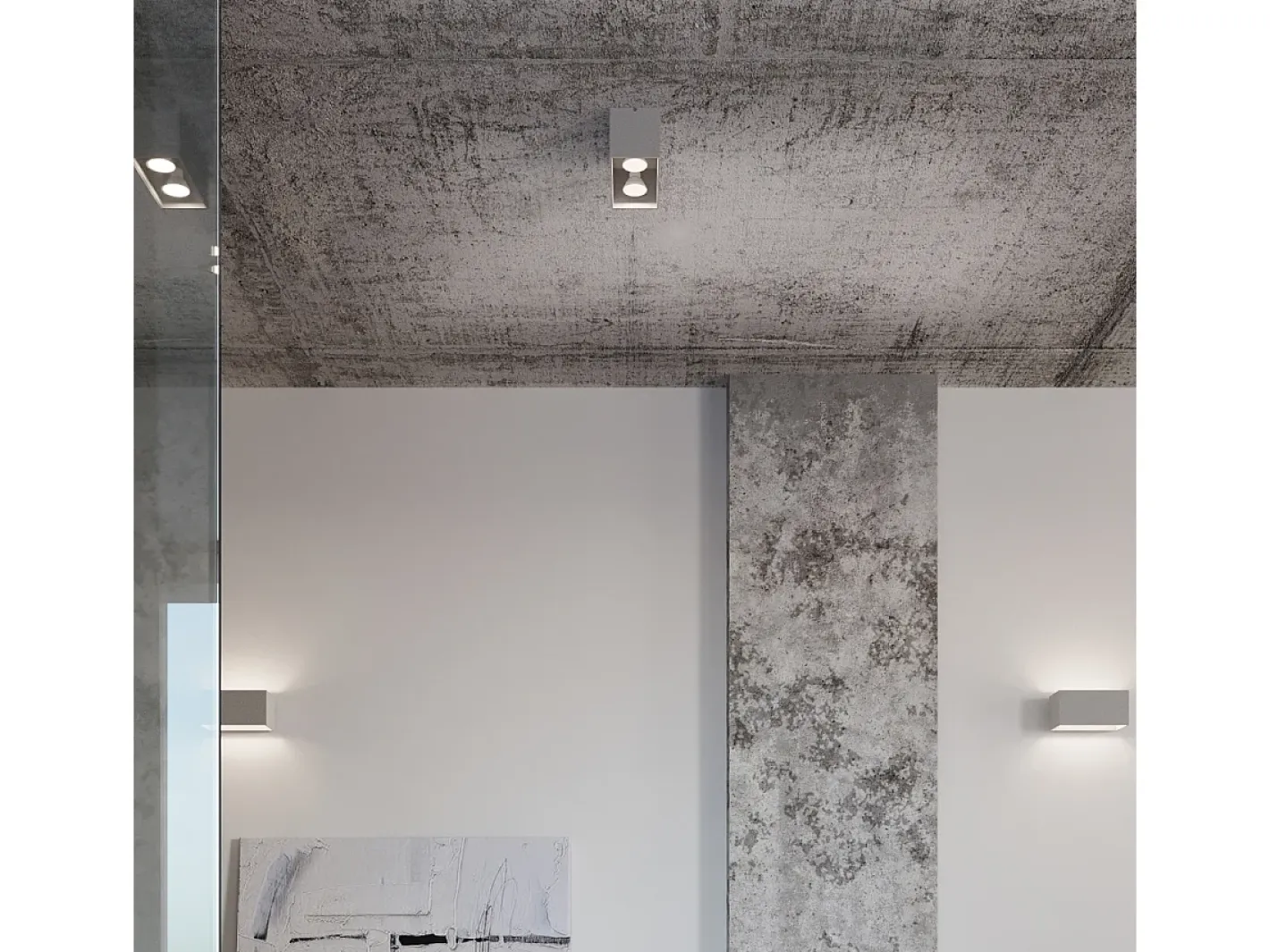 Sollux Lighting Plafón-Lámparas de techo Quadx maxi moderno de aluminio - 2 fuentes luminosas 3000K - L.20 x A.10 cm - Gris