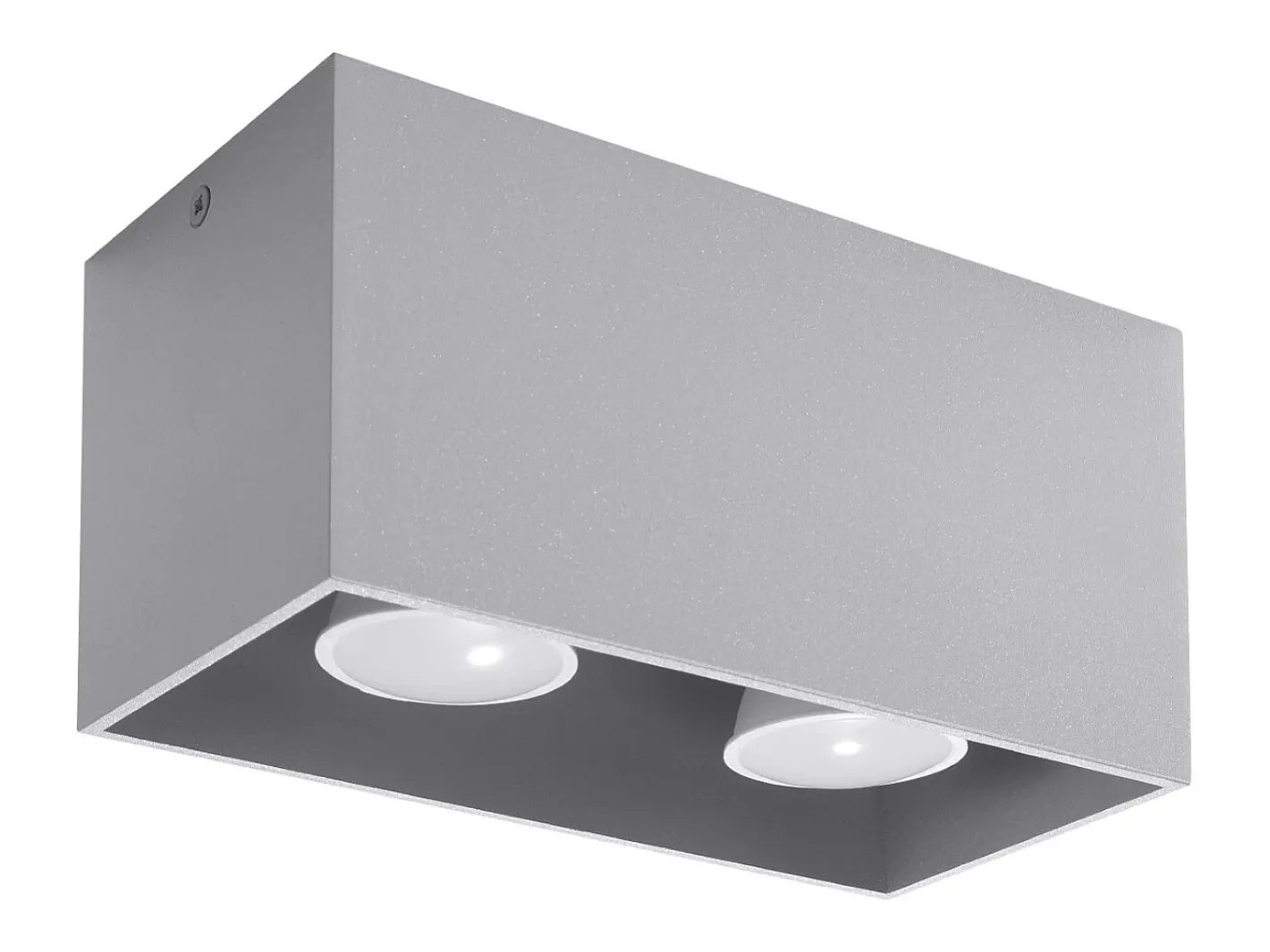 Sollux Lighting Plafón-Lámparas de techo Quadx maxi moderno de aluminio - 2 fuentes luminosas 3000K - L.20 x A.10 cm - Gris