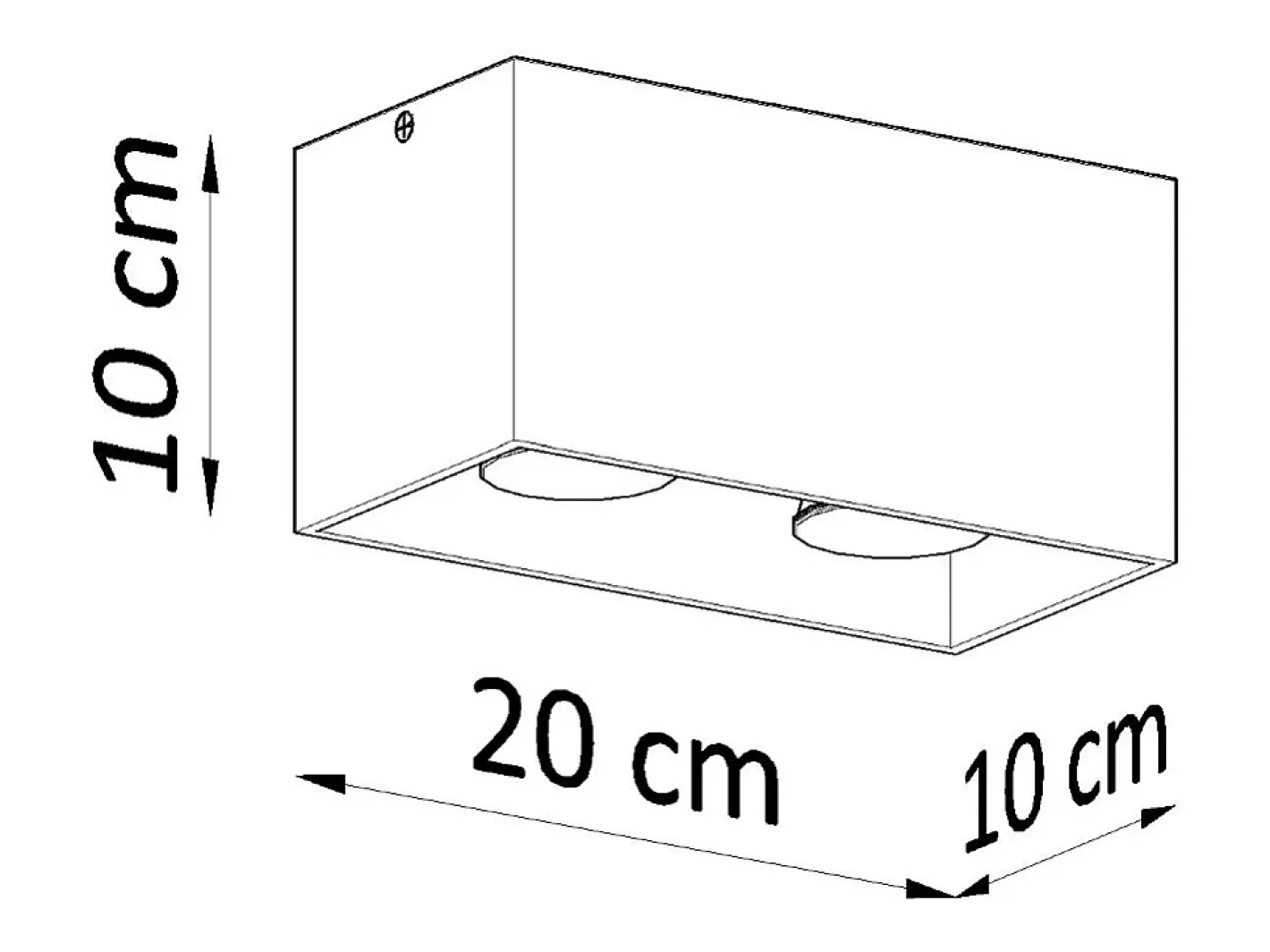 Sollux Lighting Plafón-Lámparas de techo Quadx maxi moderno de aluminio - 2 fuentes luminosas 3000K - L.20 x A.10 cm - Gris