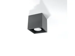Sollux Lighting Lámparas de techo Quadx moderno de aluminio - 1 fuentes luminosas 3000K - L.10 x A.10 cm - antracita Gris antracita Best