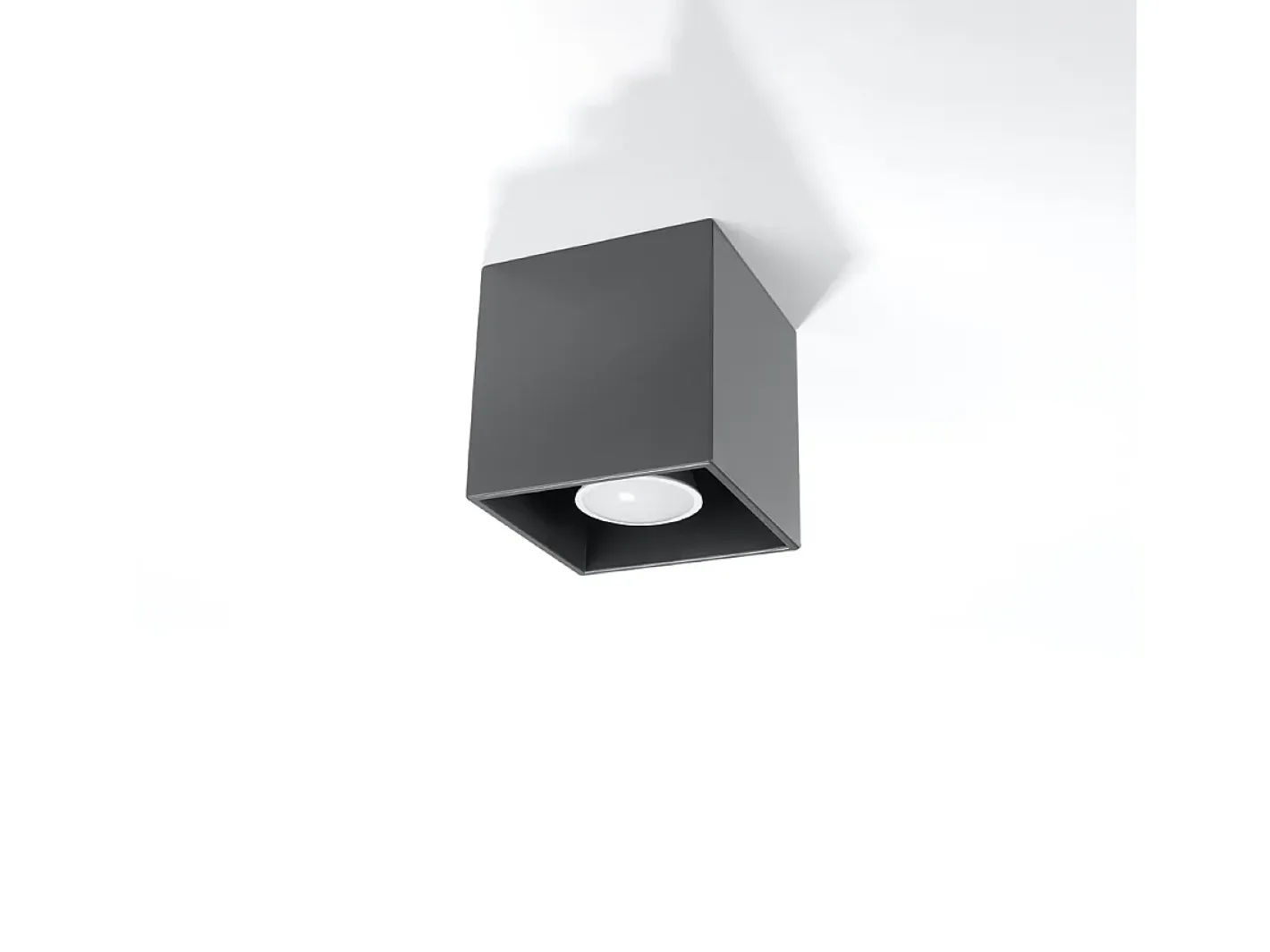 Sollux Lighting Lámparas de techo Quadx moderno de aluminio - 1 fuentes luminosas 3000K - L.10 x A.10 cm - antracita Gris antracita Best