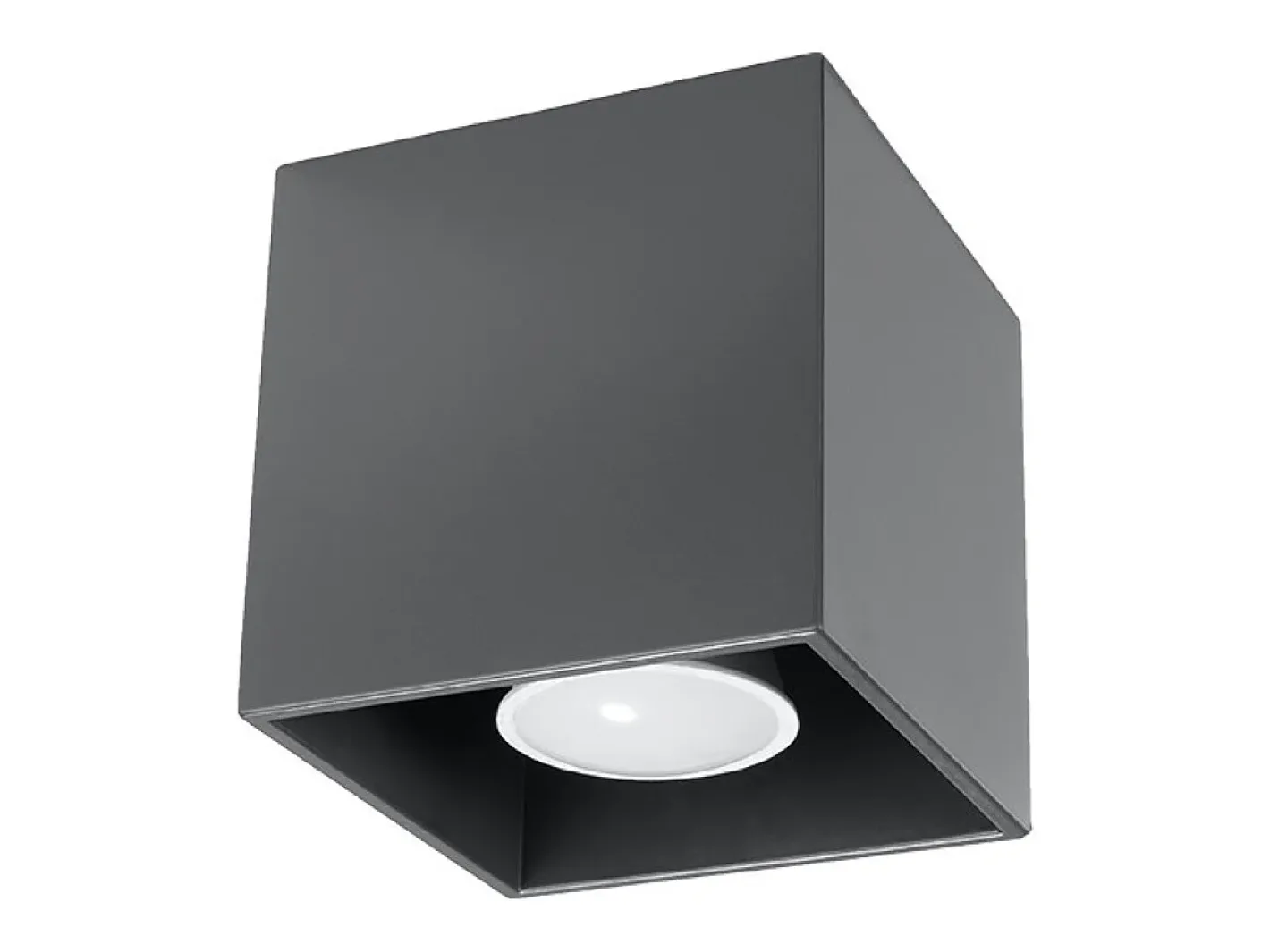 Sollux Lighting Lámparas de techo Quadx moderno de aluminio - 1 fuentes luminosas 3000K - L.10 x A.10 cm - antracita Gris antracita Best