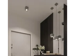 Sollux Lighting Plafón-Lámparas de techo Quadx moderno de aluminio - 1 fuentes luminosas 3000K - L.10 x A.10 cm - Gris